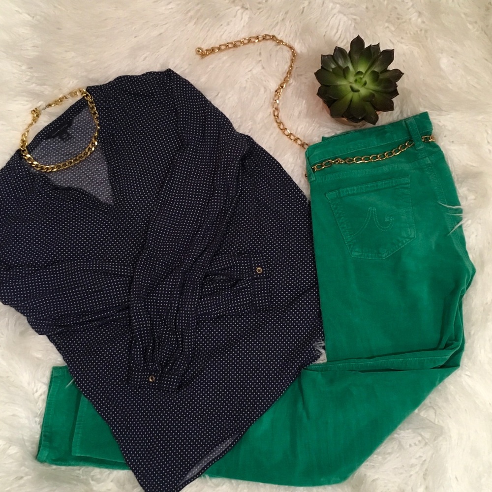 Navy & Green Print TOMMY HILFIGER Long-sleeve Top