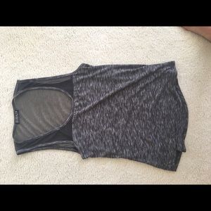 Black grey mesh shirt