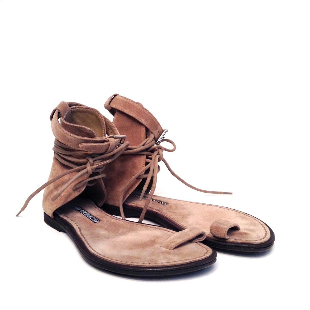 Ann Demeulemeester Vitello Lavato Camel laceups 🔥