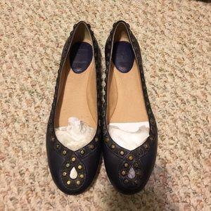 Frye studded leather peephole flats new sz6.5