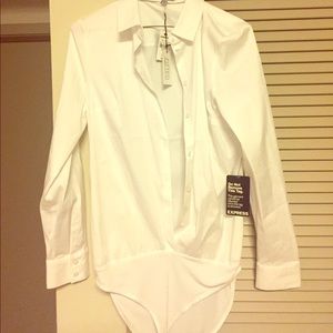 Express Bodysuit Fitted White Shirt