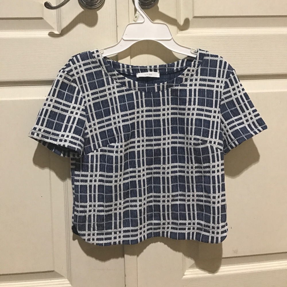 Two Piece Blue Plaid Set