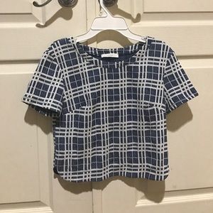 Two Piece Blue Plaid Set