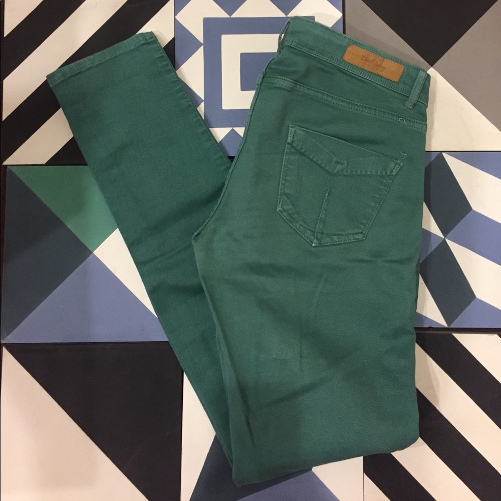 Zara slim core green denim jeans