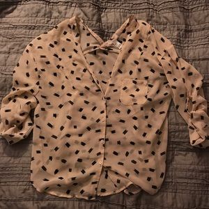 MOVING SALE Cream and black blouse!
