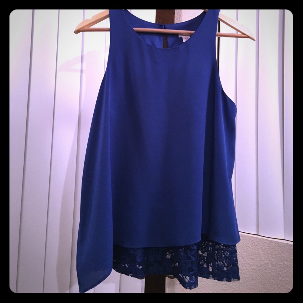Cobalt Blue Asymmetrical Sleeveless Top