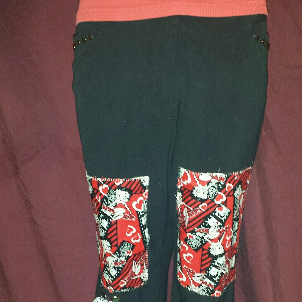 Revamped Betty Boop Lace Up Pants - 14P/29"