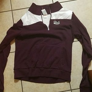 Victoria's Secret "Pink" Maroon Quarter zip