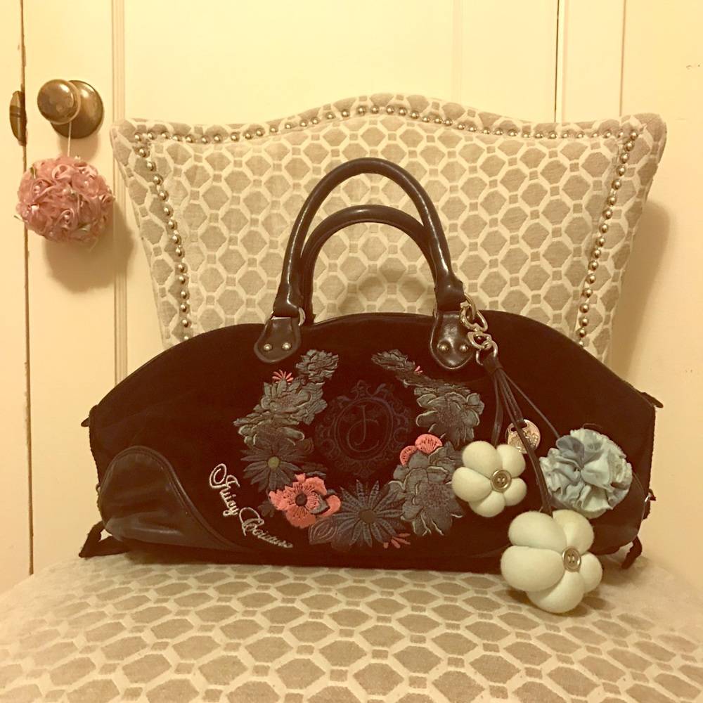 Juicy Couture Flowery Velour Bag