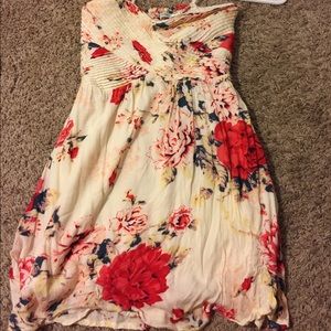 Floral Strapless dress