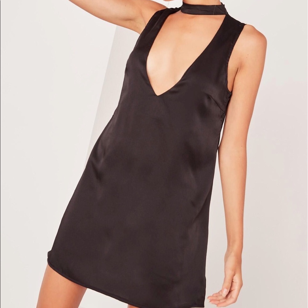 Silky Choker Shift Dress