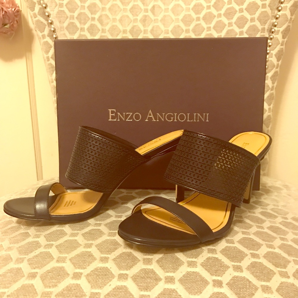 Enzo Angiolini Black Heeled Sandals