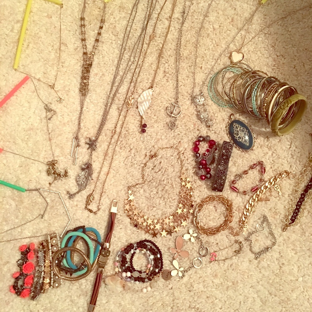 Huge Jewelry Lot Necklaces and Bracelets