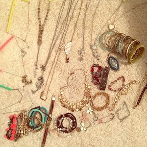 Huge Jewelry Lot Necklaces and Bracelets
