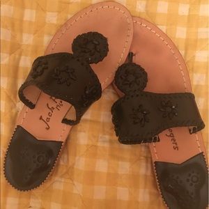 Jack Rogers in black with embellishments