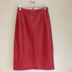 Retro Red Leather Skirt
