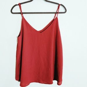 NWT Cotton On Sheer Flowy Red Camisole