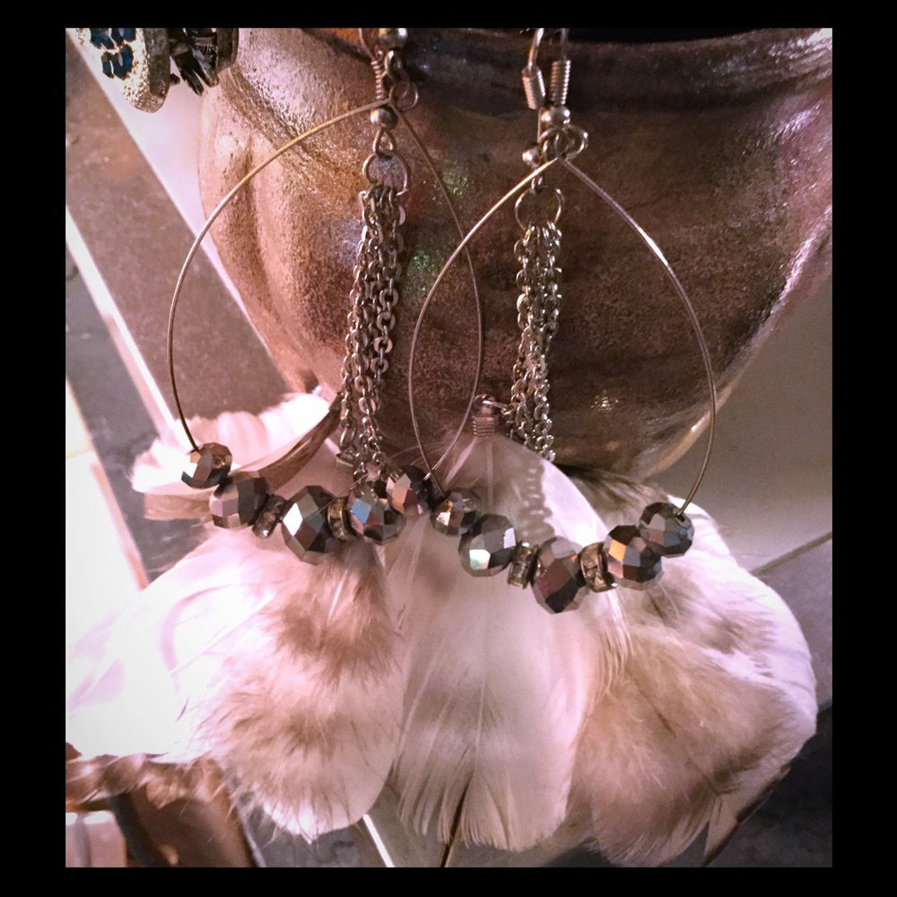 Silver sparkly earrings