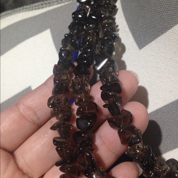 Beautiful Smokey Quartz three strand necklace! - Picture 2 of 3