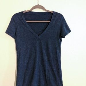 ✨ Super Soft ✨Marled Blue V-Neck Top