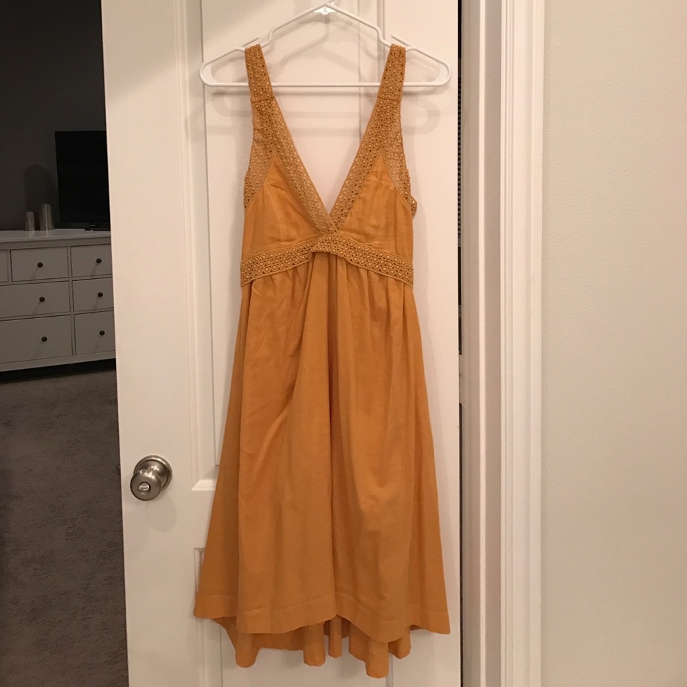 H&M NWT mustard yellow linen dress