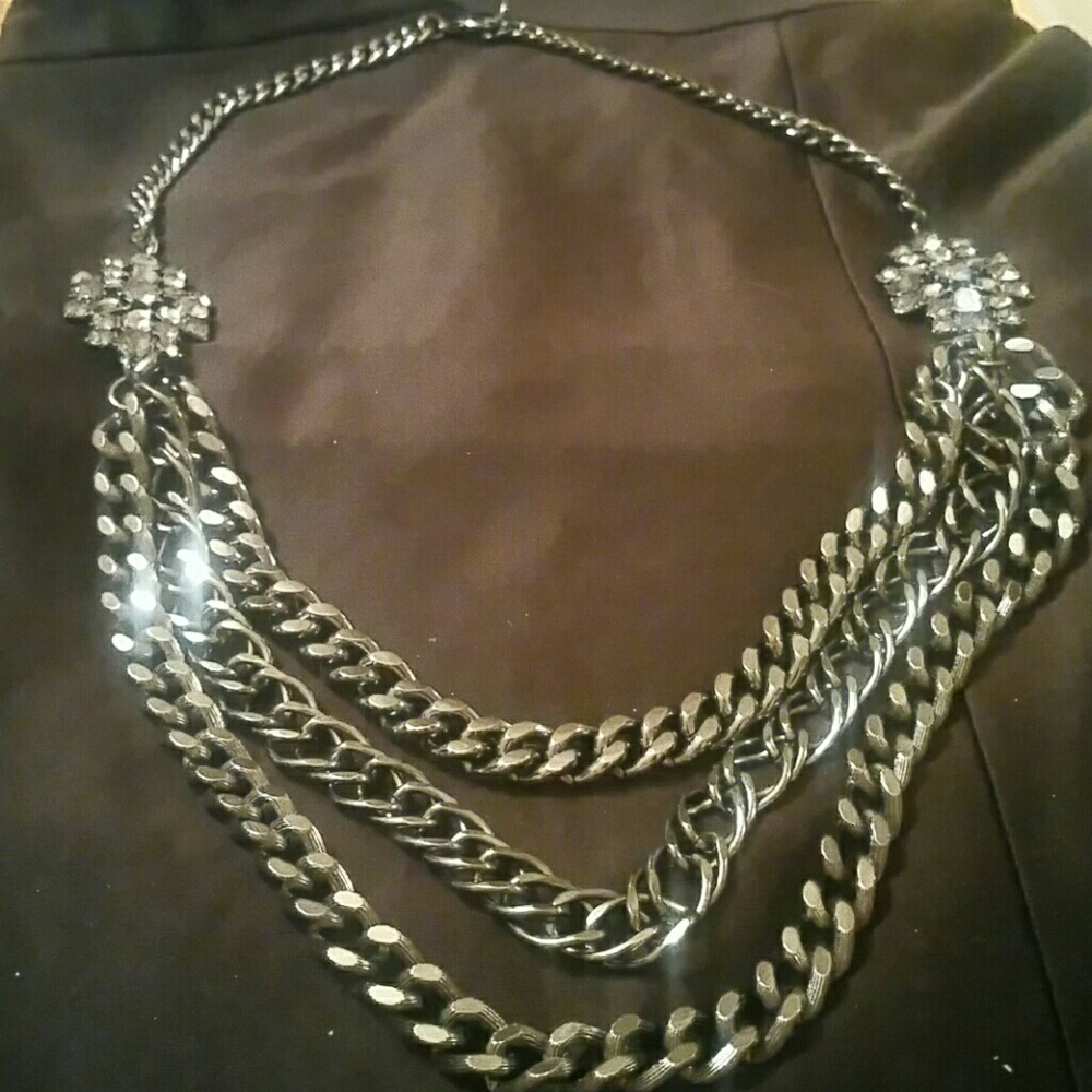 Gorgeous Gun Metal and Black and Gray Necklace