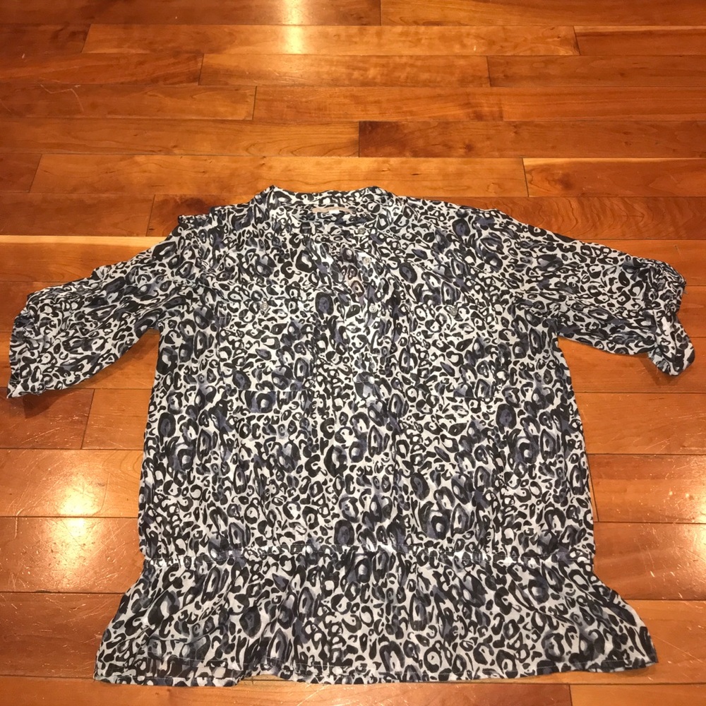 Loft Large blue leopard print tunic