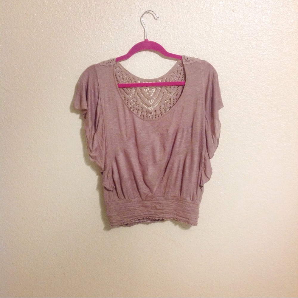 Lavish Tan/Brown Flowy Crop Top