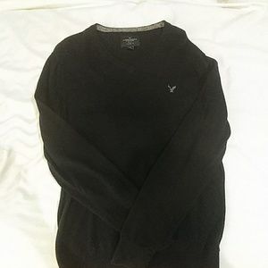 Black v-neck sweater