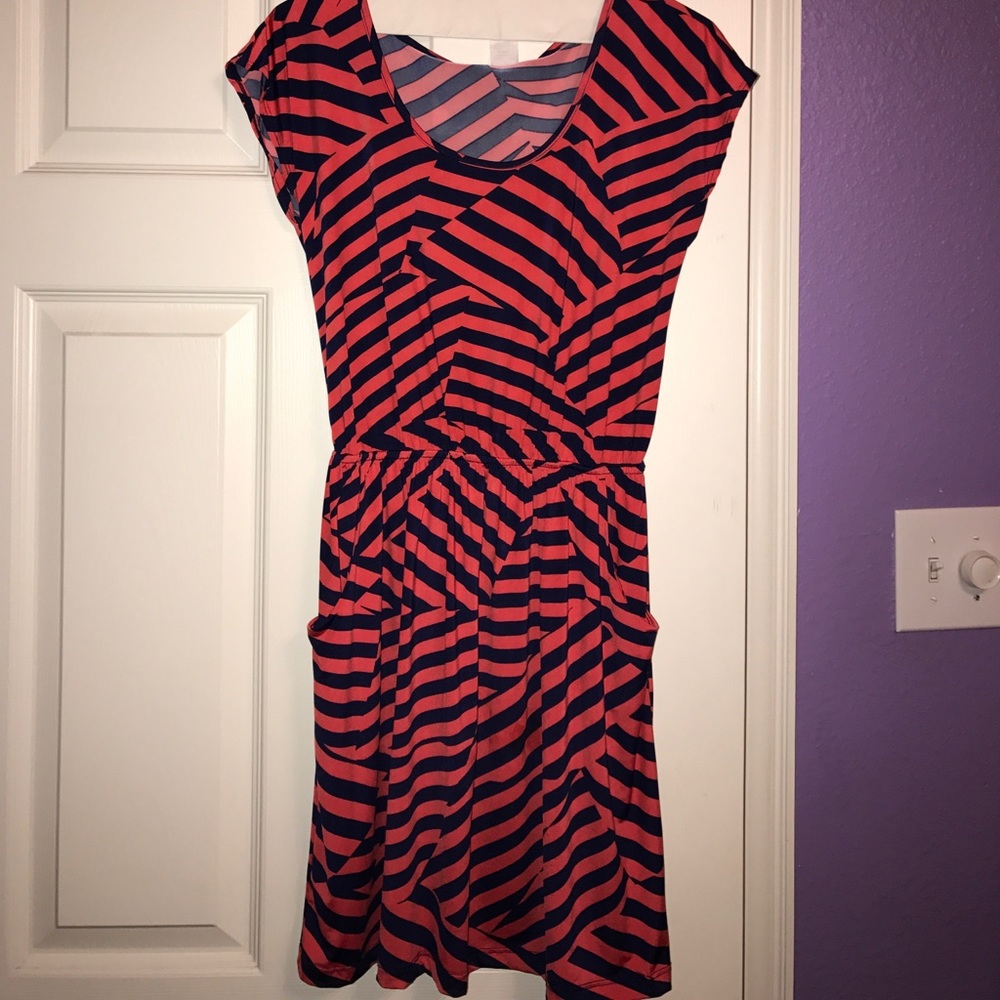 red and white casual dress