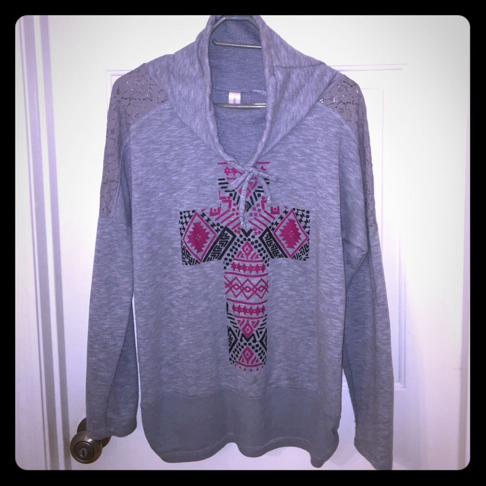 Womens pull over cowl neck sweater XL