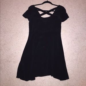 black cross back dress