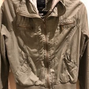 Heather and olive sweater
