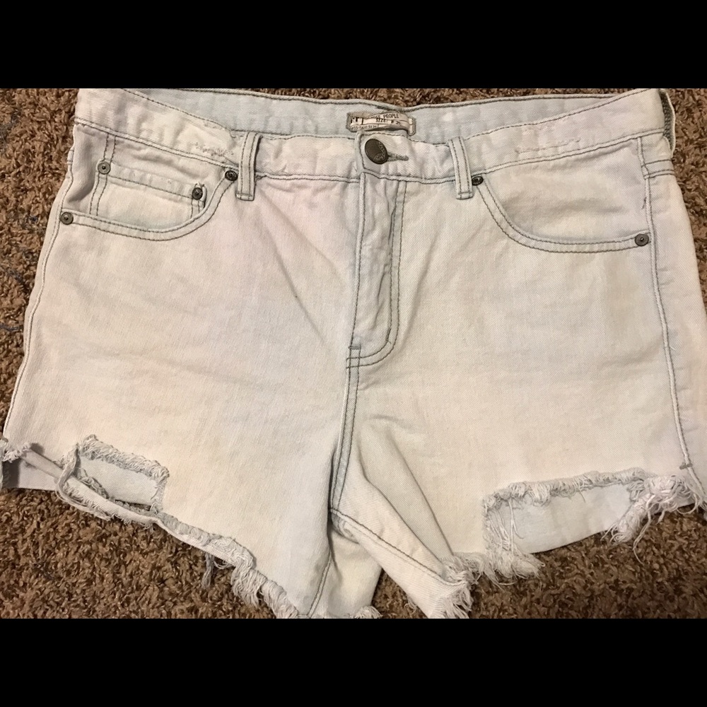 Free people high waist denim shorts