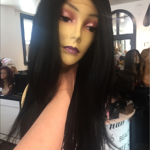 New long black Swisslace Wig I have all COLORS ask main image 2