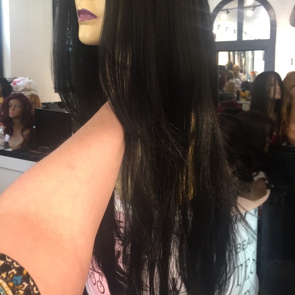 New long black Swisslace Wig I have all COLORS ask main image 5