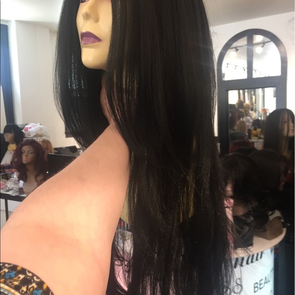 New long black Swisslace Wig I have all COLORS ask main image 6