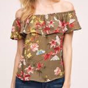 ANTHROPOLOGIE Vallita Off the Shoulder Blouse
