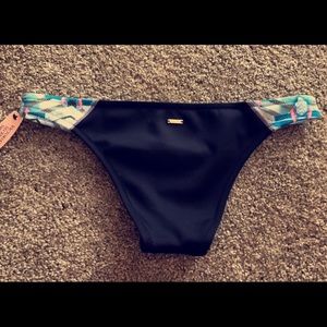 Black tropical Victoria's Secret bikini small NWT