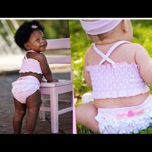 NWT Ruffle Butts Pink Polka Dot Bikini