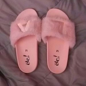Rue 21 faux fur slides