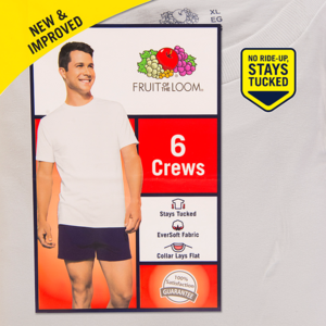 NEW Fruit of the Loom 6-pack White Crew T-Shirts