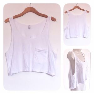 AMERICAN APPAREL WHITE CROP TANK TOP