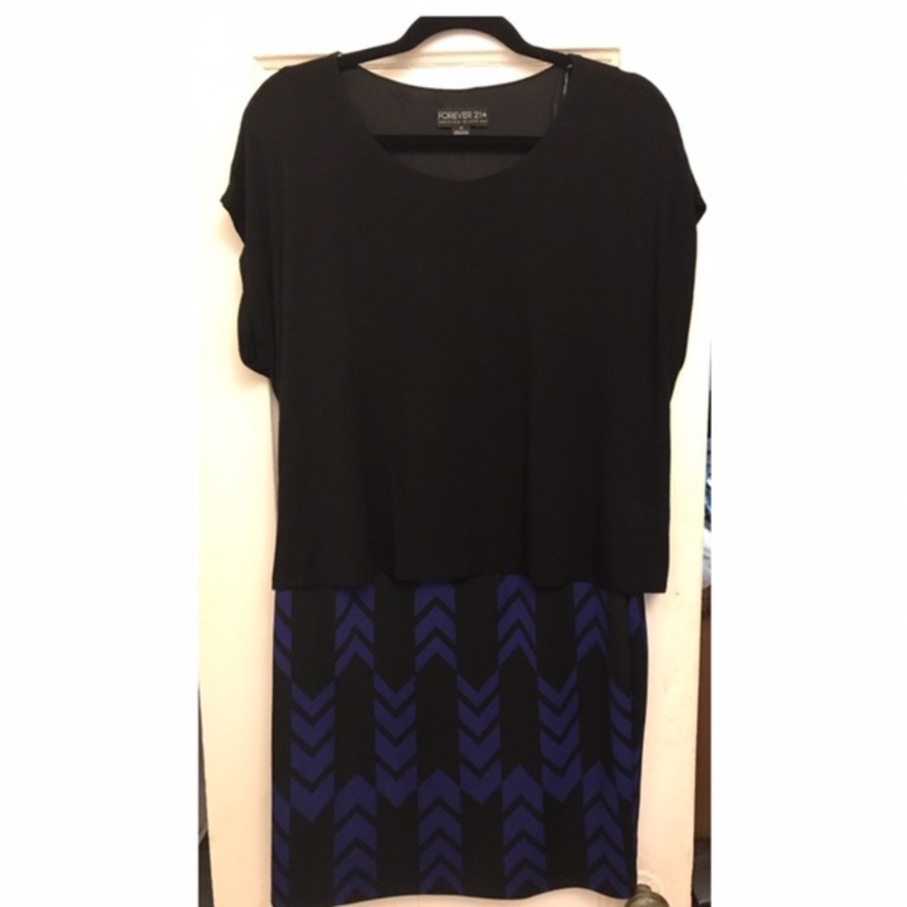 Black and Blue Faux Dress - Forever 21 - size 1x