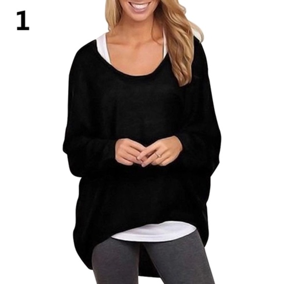 Sweaters - RESTOCKED!Black knit baggy  lightweight sweater