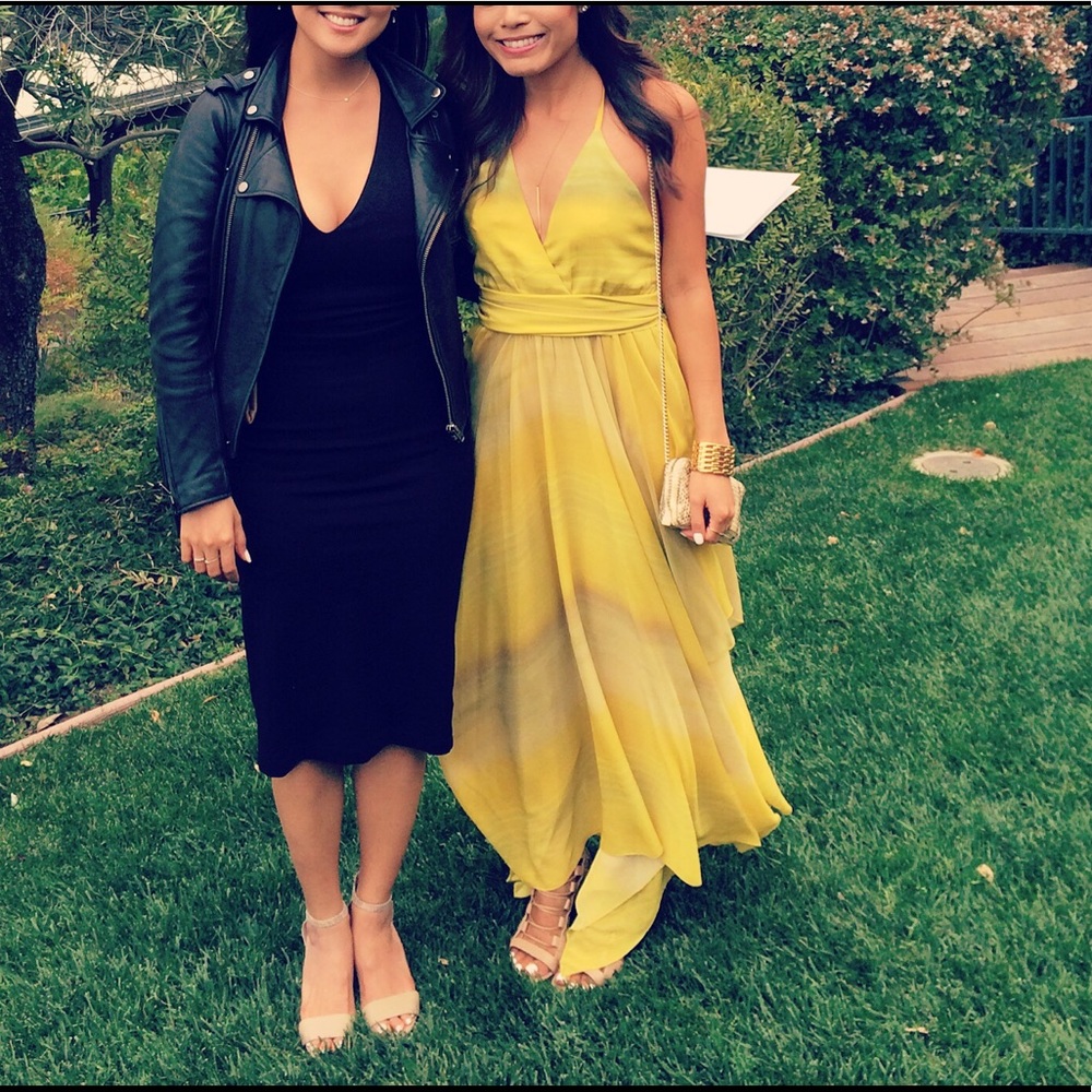 Alice and Olivia yellow Maxi dress
