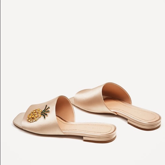 Zara satin slides with pineapple jewels - Picture 4 of 4