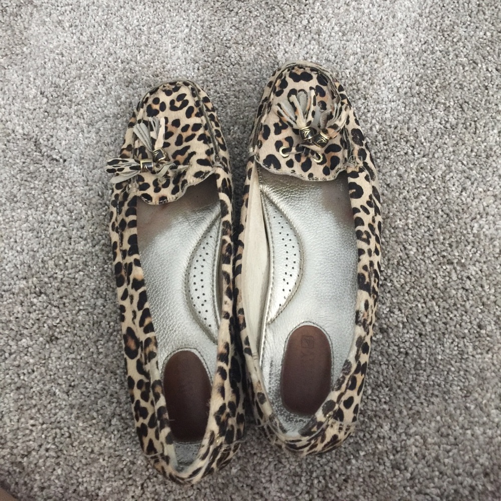 Leopard Sperry  Flats