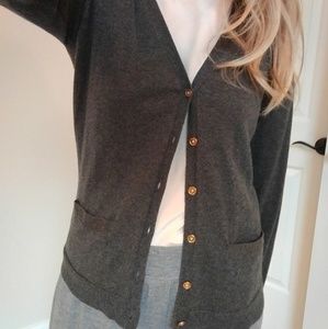 S Lauren Ralph Lauren grey cashmere blend cardigan