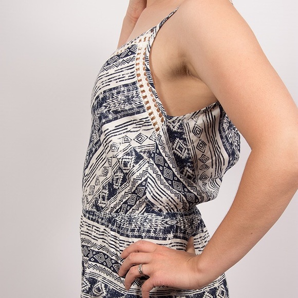 Stylish romper, Medium, blue & white, summer or spring wear - Picture 4 of 5